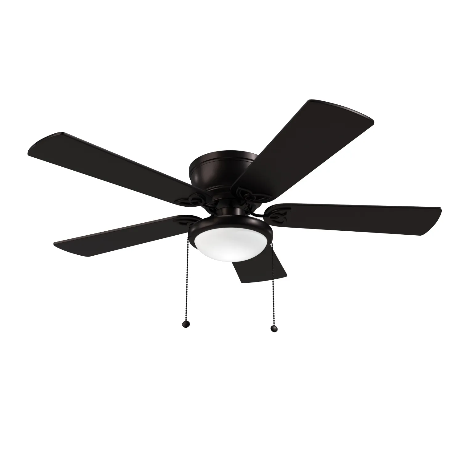 52 inch Benton Matte Black Pull Chain Ceiling Fan 3D Model_01